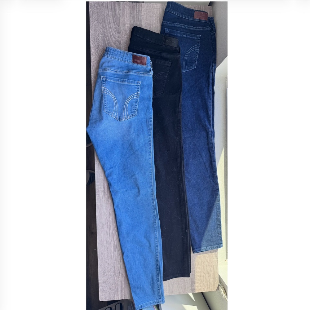 LIKE NEW Lot of 3 Hollister Low Rise Super-Skinny Stretch Jeans Sz 10L W30